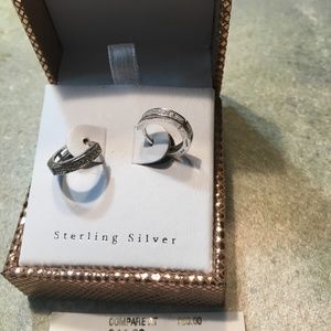 Sterling silver huggies with CZs